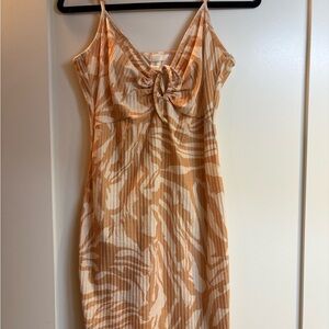 H&M Tan and White Mini Dress